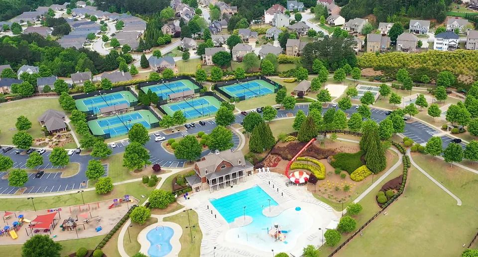 an overhead view of the many amenities at NatureWalk