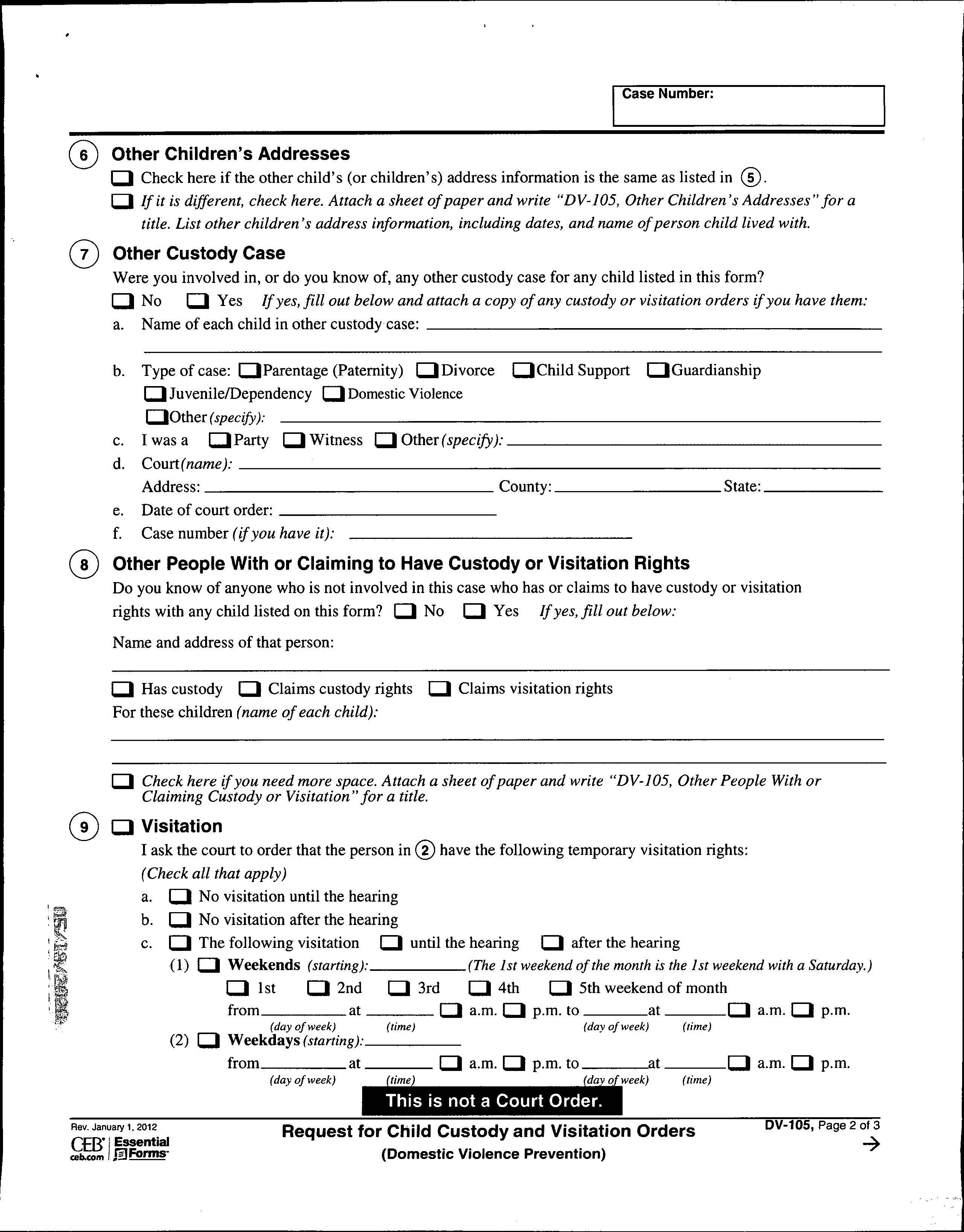 Page two of Jaime King's DV-105 form