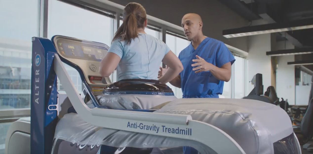 Person on Anti-gravity Treadmill