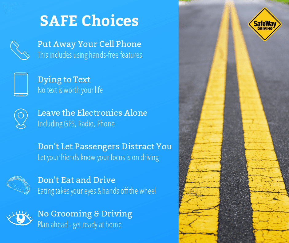 Distracted Driving Awareness Month SAFE Choices