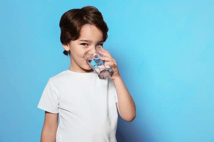 Kid Drinking Glass of Water