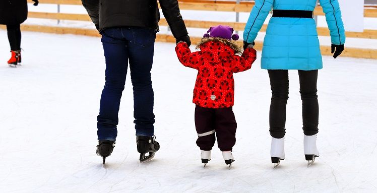 Family ice skating 