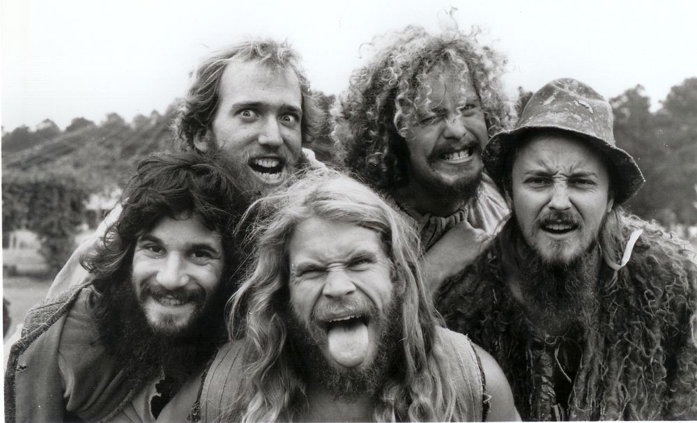 (Left to right) Paul Barrosse, Casey Fox, Rush Pearson, Dan Deuel, Al Leinonen at the Texas Renaissance festival in 1981.