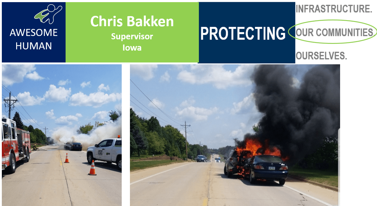 Chris Bakken rescued
a child from car fire!