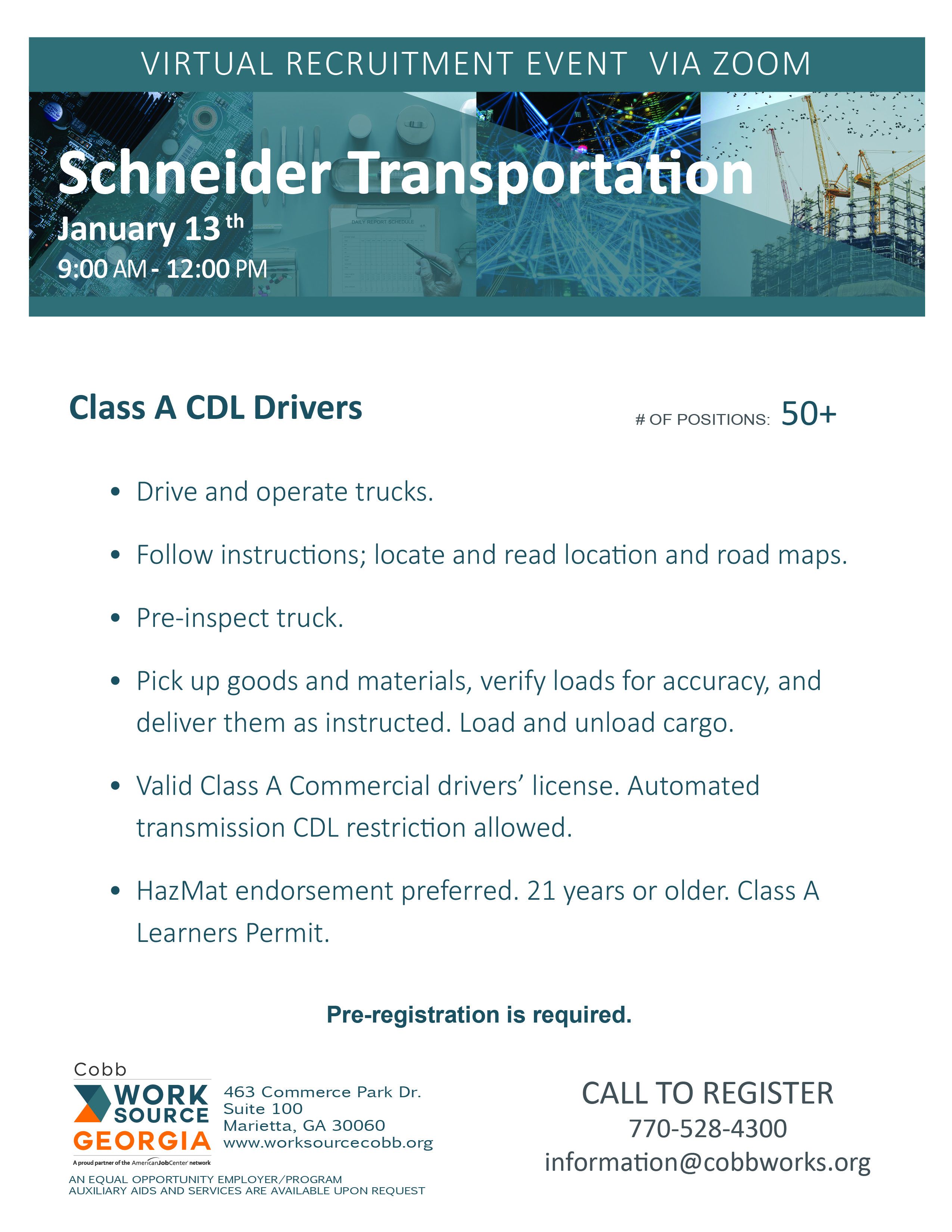 Schneider Trucking Company WorkSource Cobb