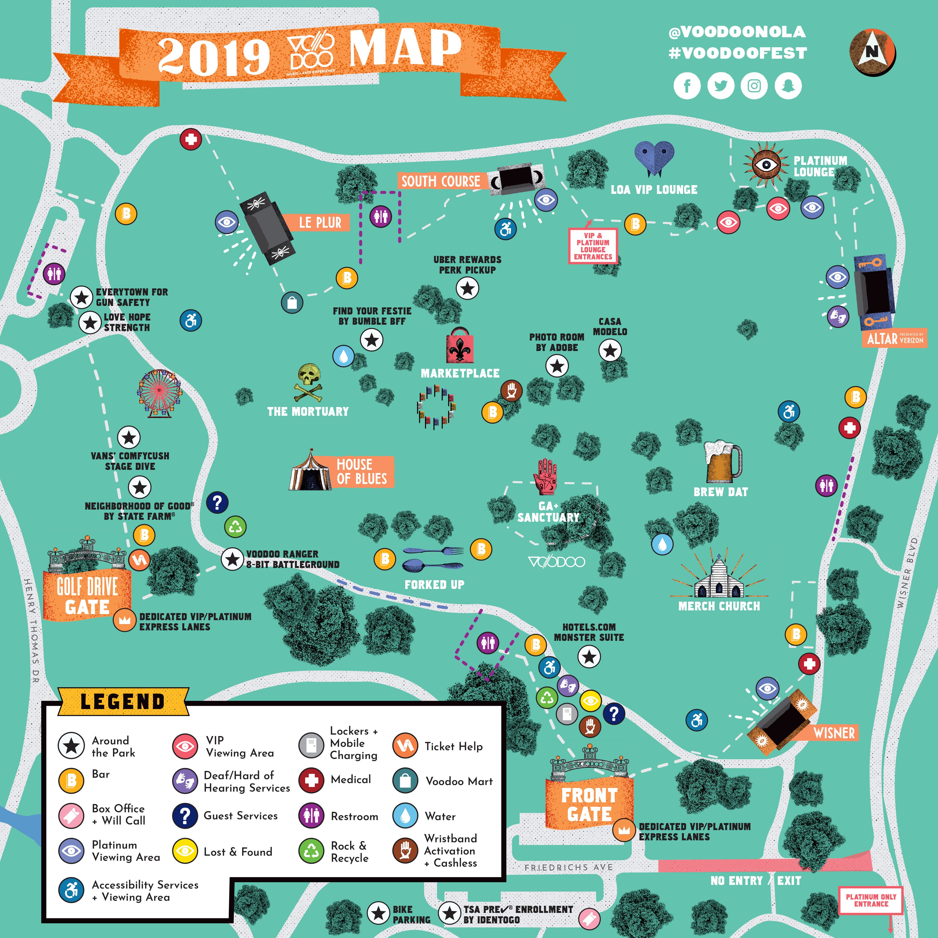 Voodoo Fest 2019: Saturday Schedule and Map | Where Y'at