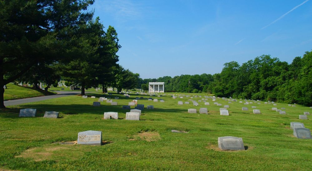a cemetery with many stones