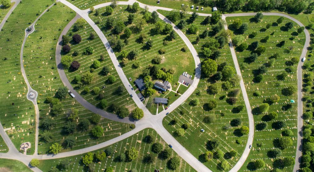 a high angle view of a park