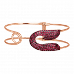 Pager to activate Rose Gold Ruby Safety Pin Cuff
