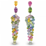 Pager to activate Multi-Color Sapphire Cluster Drop Earrings