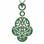 Pager to activate Lace White Gold Emerald Lace Pendant