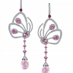 Pager to activate Pink Tourmaline Papillon Earrings