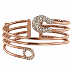 Pager to activate Rose Gold Safety Pin Swirl Bangle