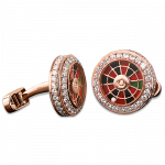Pager to activate Rose Gold Roulette Wheel Cufflinks