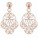 Pager to activate Rose Gold Diamond Lace Chandelier Earrings