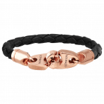 Pager to activate Perfect Fit Bracelet Rose Gold Black Leather