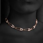 Pager to activate Rose Gold Safety Pin Choker