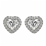 Pager to activate Heart Diamond Stud Earrings