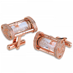 Pager to activate Rose Gold Hour Glass Cufflinks Diamonds