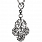 Pager to activate Lace Black Plated Diamond Lace Necklace