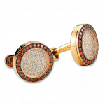 Pager to activate Rose Gold Circular Rotor Cufflinks