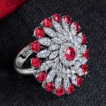 Pager to activate Rubies and Round Cut Diamonds Ring