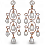 Pager to activate Pearl Chandelier Earrings Rose Gold