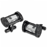 Pager to activate Hour Glass Black PVD Cufflinks