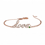 Pager to activate Rose Gold Love Bracelet Green Topaz