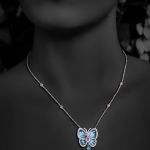 Pager to activate Papillon Necklace with Blue Topaz Small