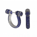 Pager to activate Full Pave Sapphire Estribo Earrings