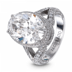 Pager to activate Oval-Cut Diamond Solitaire