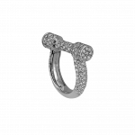 Pager to activate White Gold Estribo Full Pave Ring