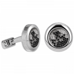 Pager to activate Circular Cufflinks Floating Black Diamonds