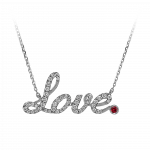 Pager to activate White Gold Pave Love Necklace Ruby