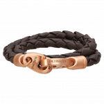 Pager to activate Perfect Fit Bracelet Double Strap Rose Gold Dark Brown Leather Matte Finish