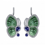 Pager to activate Green Topaz Papillon Earrings