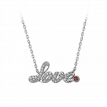 Pager to activate Smaller White Gold Pave Love Necklace