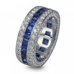 Pager to activate Sapphire & Diamond Wedding Band