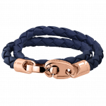 Pager to activate Perfect Fit Bracelet Double Strap Rose Gold Blue Leather