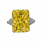 Pager to activate Fancy Intense Yellow Radiant Cut Diamond Ring