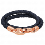 Pager to activate Perfect Fit Bracelet Double Strap Rose Gold Navy Brummel Leather