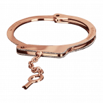 Pager to activate Rose Gold Key Cuff Bracelet with Partial Pave