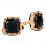 Pager to activate Black Spinel & Rose Gold Cufflinks