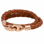 Pager to activate Perfect Fit Bracelet Double Strap Rose Gold Baked Brown Brummel Leather