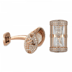 Pager to activate Rose Gold Pave Set Hour Glass Cufflinks