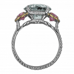 Pager to activate Fancy Dark Grey and Pink Three-Stone Diamond Ring