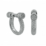 Pager to activate White Gold Full Pave Diamond Estribo Earrings