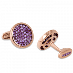 Pager to activate Rose Gold Circular Sapphire Cufflinks