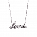 Pager to activate Smaller White Gold Plain Love Necklace